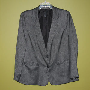 Lane Bryant 26 Black Grey Herringbone Blazer